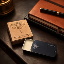 Load image into Gallery viewer, Luxury Travel Solid Cologne - Bespoke Amber, Woody Scent, Pepper, Frankincense, Sandalwood, Cedar, Vetiver - Tusk